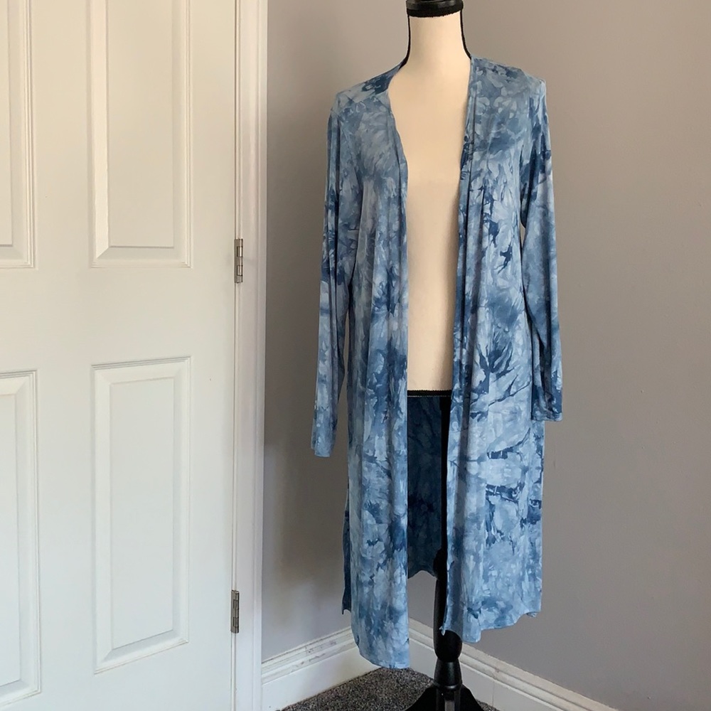 Stylish Blue Tie-Dye Women's Cape